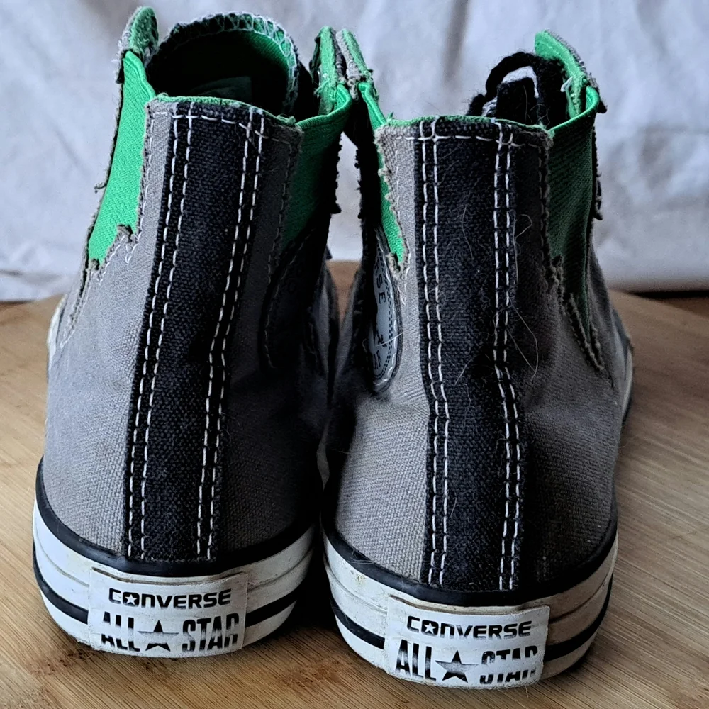 Converse Chuck Taylor All Star High Top Gray Canvas Green Lightning Kids Size 3